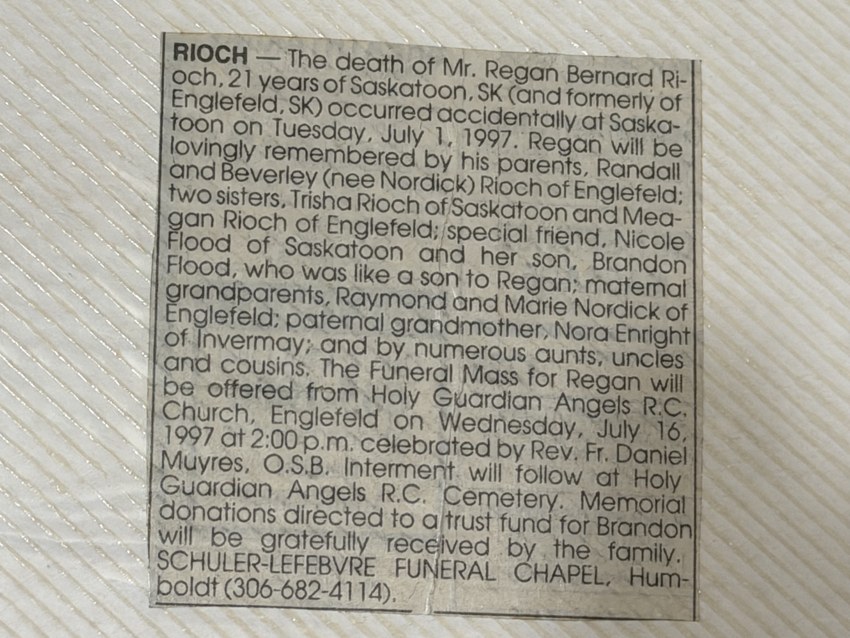 Regan Bernard Rioch — obituary notice